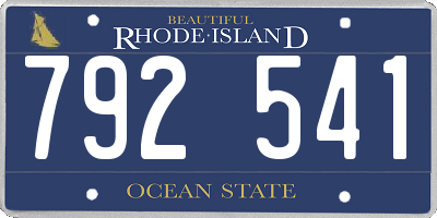 RI license plate 792541