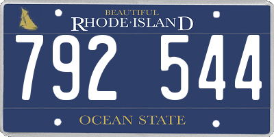 RI license plate 792544