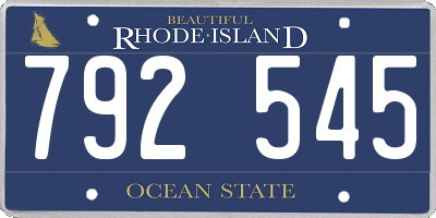 RI license plate 792545