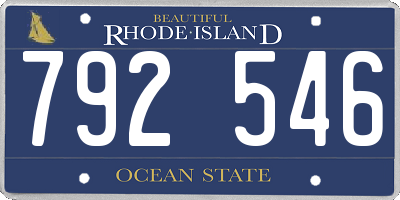 RI license plate 792546