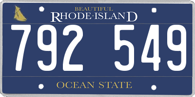 RI license plate 792549