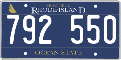 RI license plate 792550