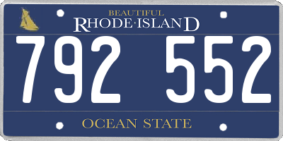 RI license plate 792552