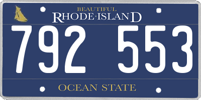RI license plate 792553