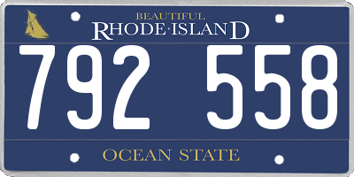 RI license plate 792558