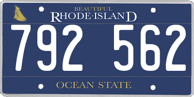 RI license plate 792562
