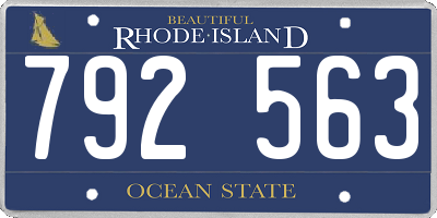 RI license plate 792563