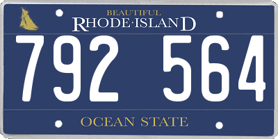 RI license plate 792564