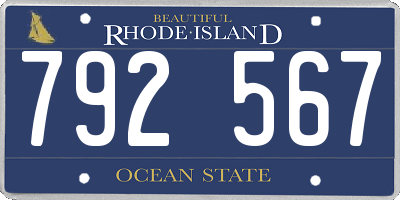 RI license plate 792567