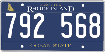 RI license plate 792568