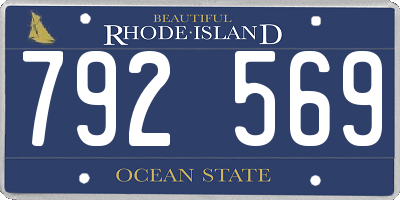 RI license plate 792569
