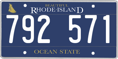 RI license plate 792571