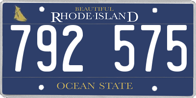 RI license plate 792575