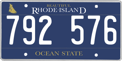 RI license plate 792576