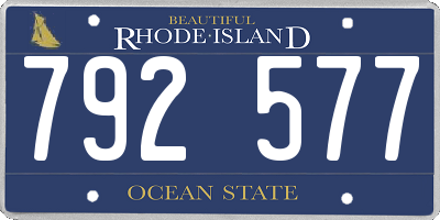 RI license plate 792577