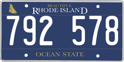 RI license plate 792578