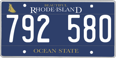RI license plate 792580