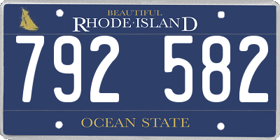 RI license plate 792582