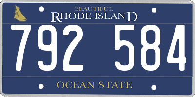 RI license plate 792584
