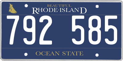 RI license plate 792585