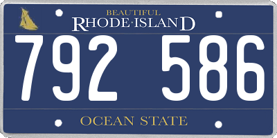 RI license plate 792586