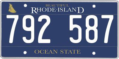 RI license plate 792587
