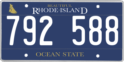 RI license plate 792588