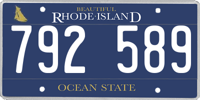 RI license plate 792589