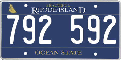 RI license plate 792592