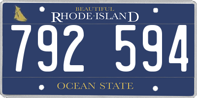 RI license plate 792594