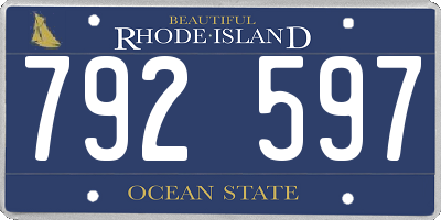 RI license plate 792597