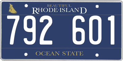 RI license plate 792601