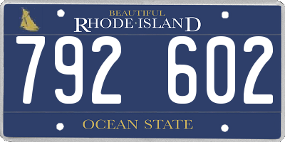 RI license plate 792602