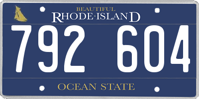 RI license plate 792604