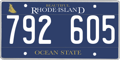 RI license plate 792605