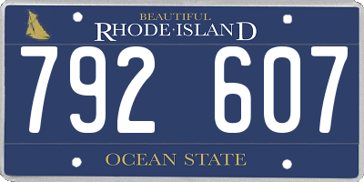 RI license plate 792607