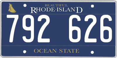 RI license plate 792626