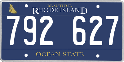 RI license plate 792627