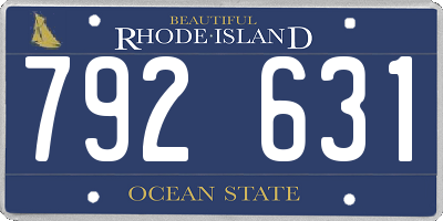 RI license plate 792631