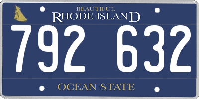 RI license plate 792632