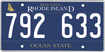 RI license plate 792633