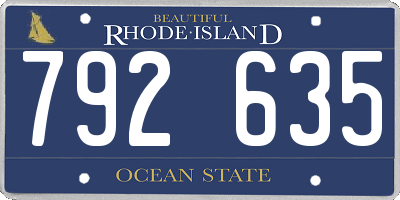 RI license plate 792635