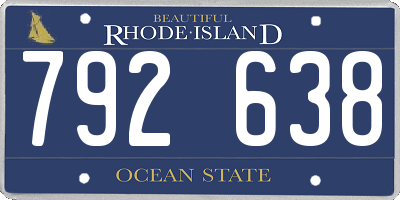 RI license plate 792638