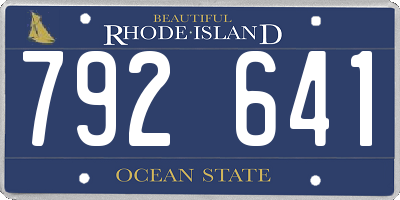 RI license plate 792641