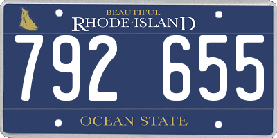 RI license plate 792655