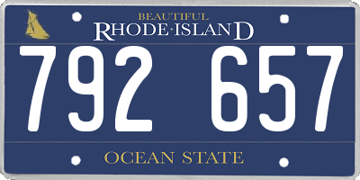 RI license plate 792657