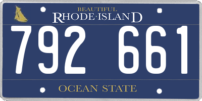 RI license plate 792661