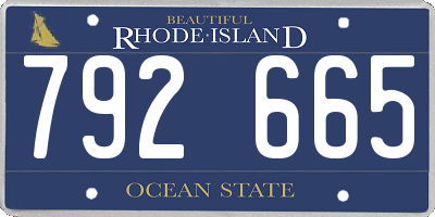 RI license plate 792665