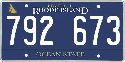 RI license plate 792673