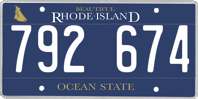 RI license plate 792674